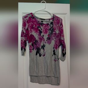 International Concepts top, size Small, multi color gray, fuchsia pink, purple